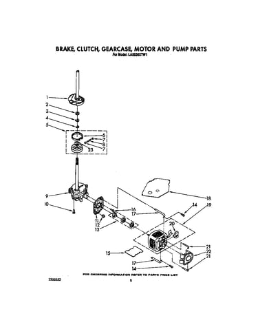 Brake, clutch, gearcase, motor and pump