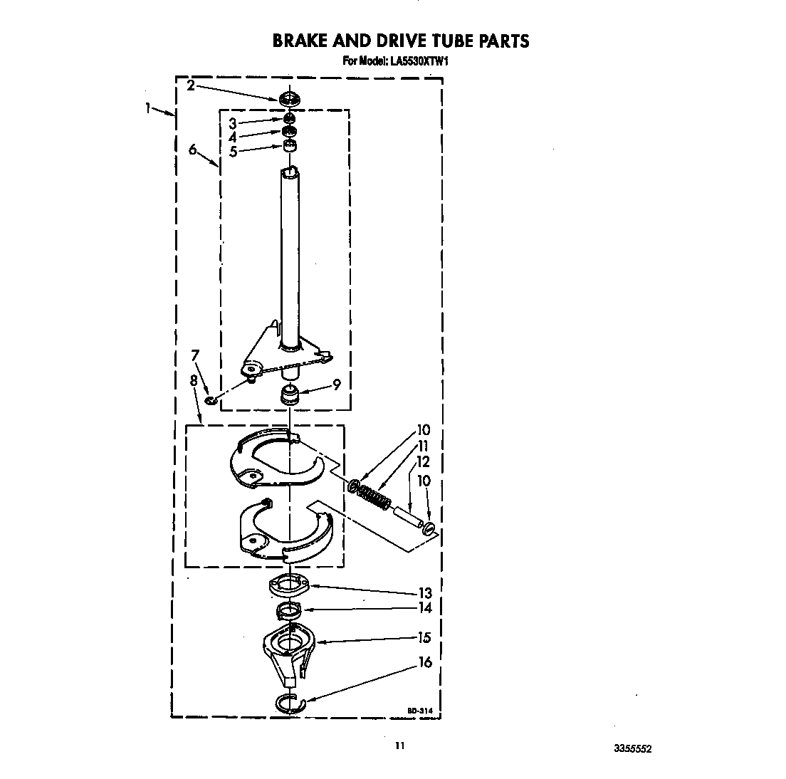 Brake and drive tube