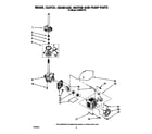 Whirlpool LA5600XTW1 brake, clutch, gearcase, motor and pump diagram