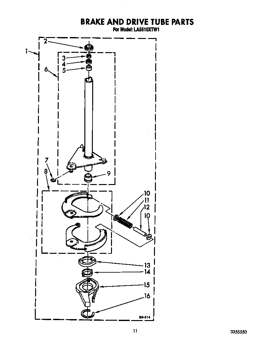 Brake and drive tube