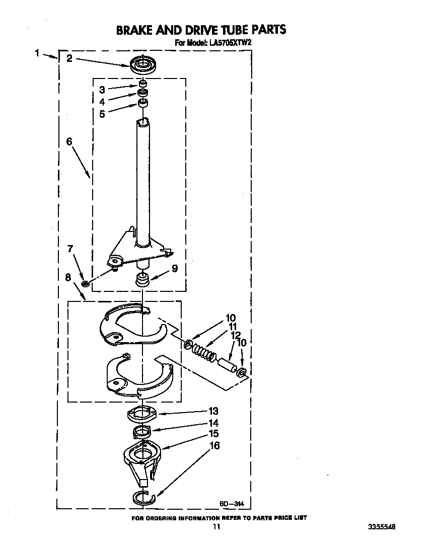 Brake and drive tube