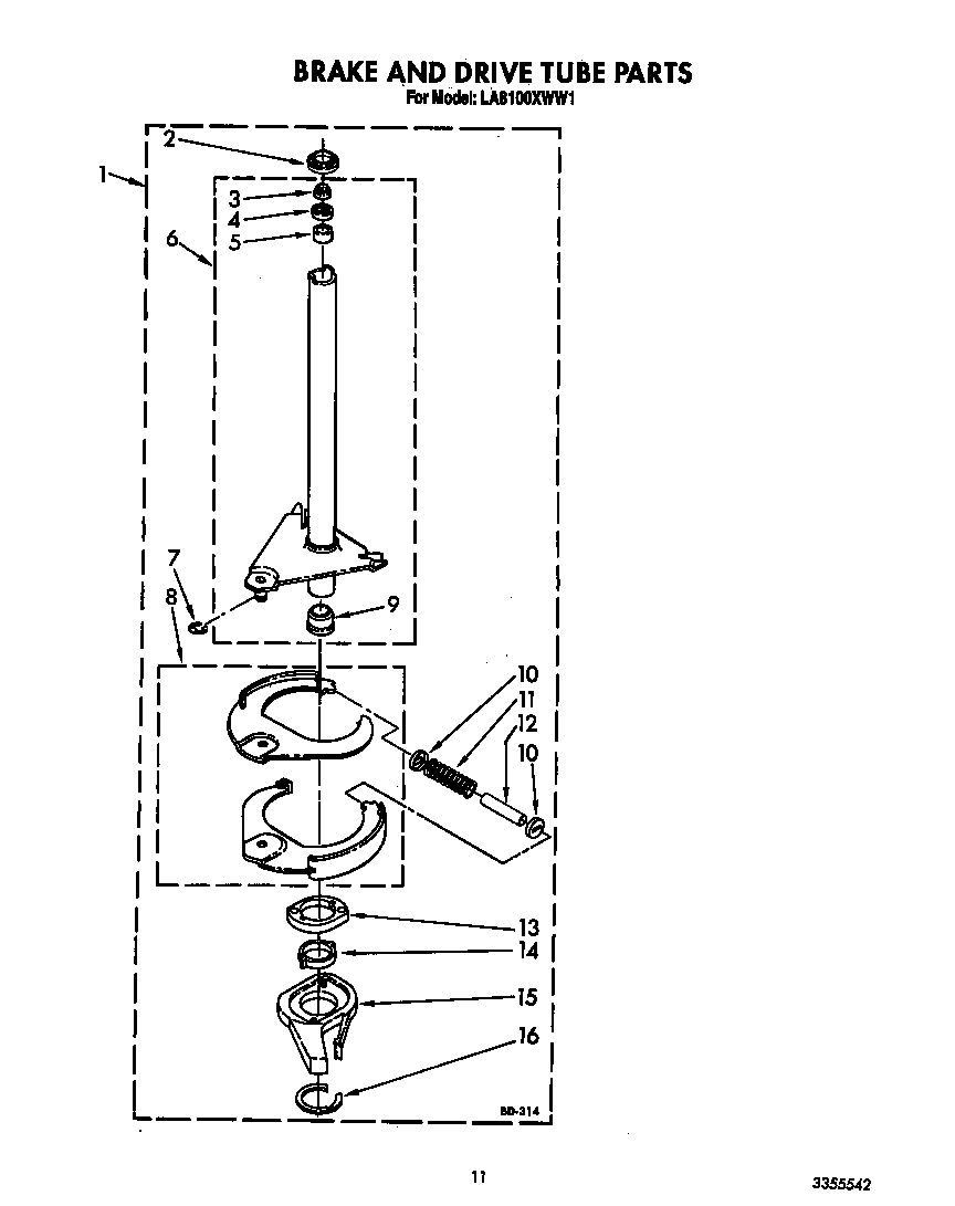 Brake and drive tube