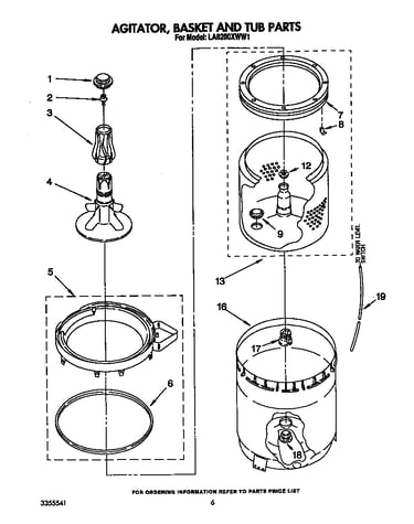 Agitator, basket and tub