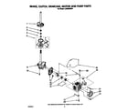 Whirlpool LA8200XWW1 brake, clutch, gearcase, motor and pump diagram