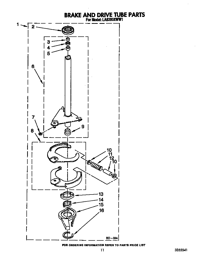 Brake and drive tube