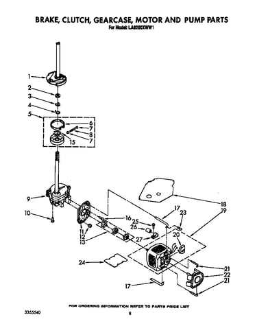 Brake, clutch, gearcase, motor and pump