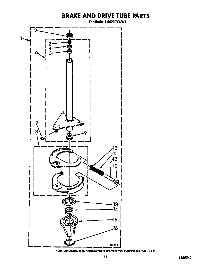 Brake and drive tube