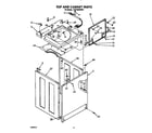 Whirlpool CA2762XWW1 top and cabinet diagram