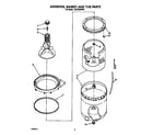 Whirlpool CA2762XWW1 agitator, basket and tub diagram
