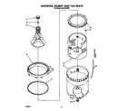 Whirlpool CA2751XWW1 agitator, basket and tub diagram