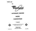 Whirlpool CA2452XWW0 front cover diagram