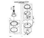 Whirlpool CA2452XWW0 agitator, basket and tub diagram