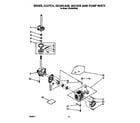 Whirlpool CA2452XWW0 brake, clutch, gearcase, motor and pump diagram