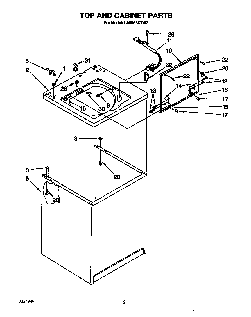 Top and cabinet