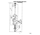 Whirlpool LA5558XTW2 brake and drive tube diagram