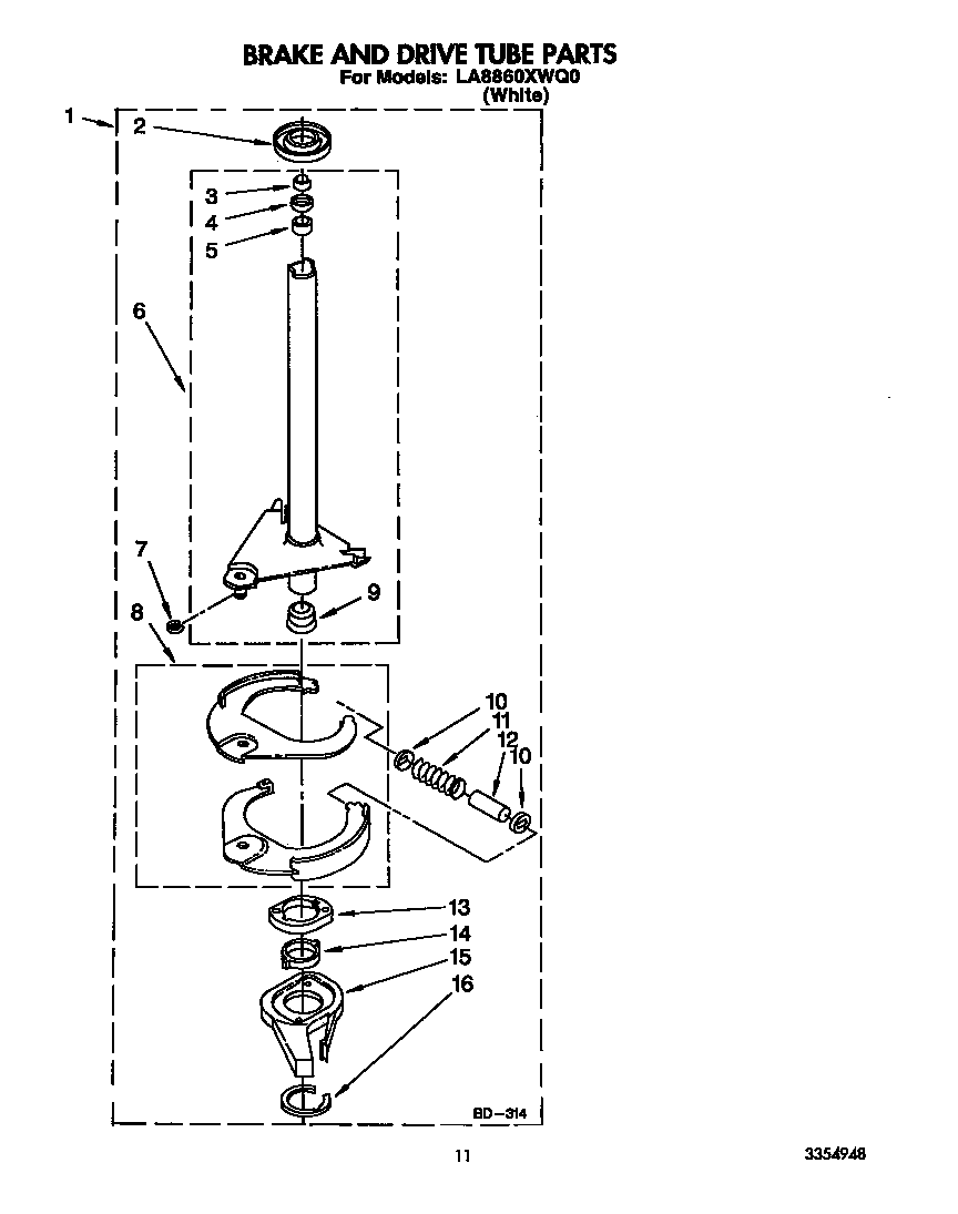 Brake and drive tube