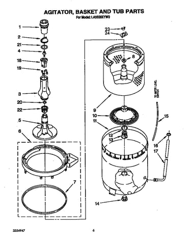 Agitator, basket and tub