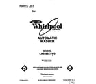 Whirlpool LA5588XYW0 front cover diagram
