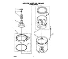 Whirlpool LA5525XTW0 agitator, basket and tub diagram