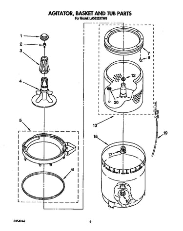 Agitator, basket and tub
