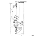 Whirlpool LA5525XTW0 brake and drive tube diagram