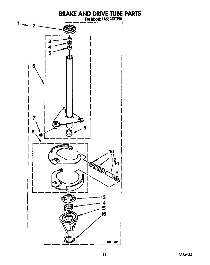 Brake and drive tube