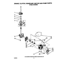 Whirlpool LA5705XWW0 brake, clutch, gearcase, motor and pump diagram