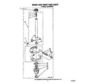 Whirlpool LA5705XWW0 brake and drive tube diagram