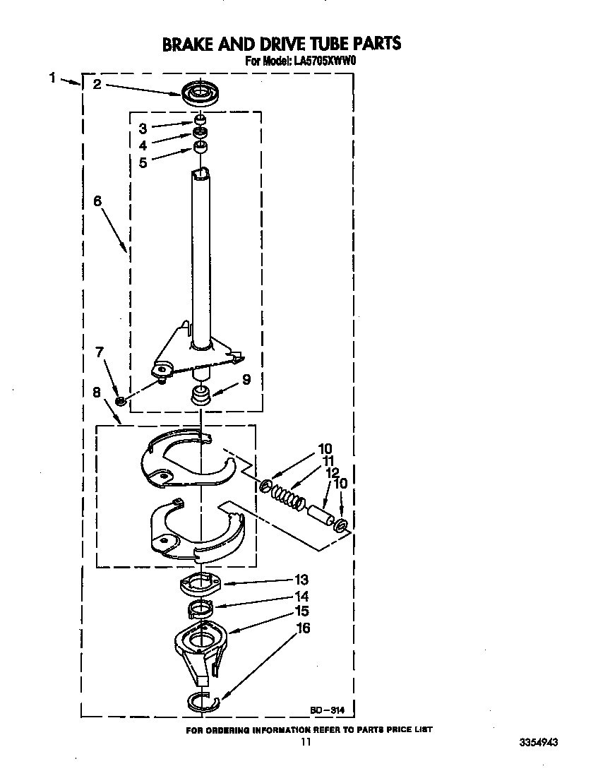Brake and drive tube
