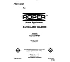 Roper AL3132WW1 front cover diagram