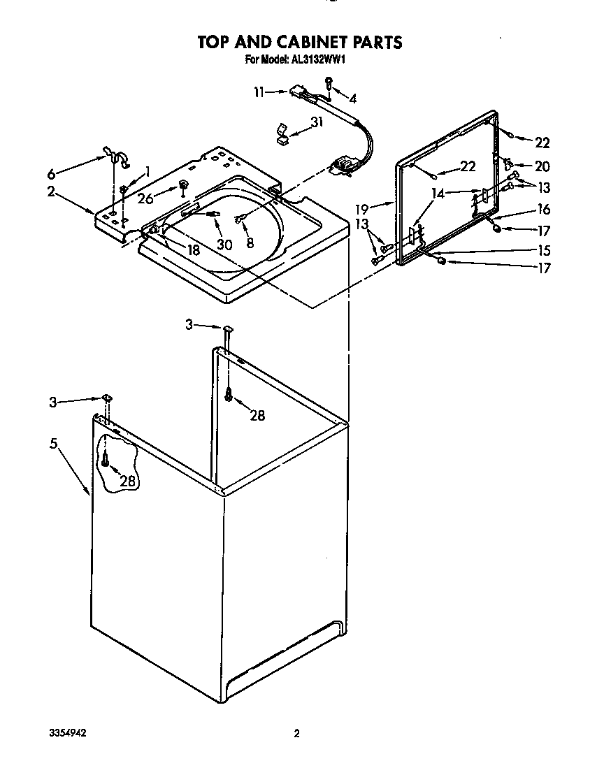 Top and cabinet