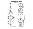 Roper AL3132WW1 agitator, basket and tub diagram