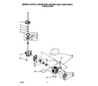 Roper AL3132WW1 brake, clutch, gearcase, motor and pump diagram