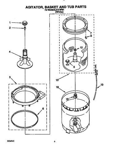 Agitator, basket and tub