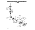 Roper AL2121WW1 brake, clutch, gearcase, motor and pump diagram