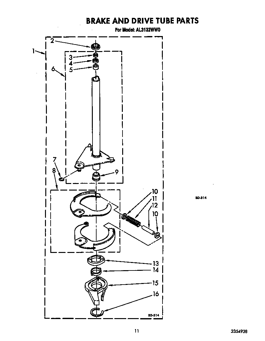Brake and drive tube