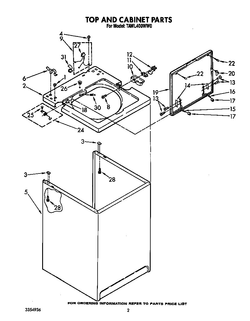 Top and cabinet