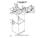 Whirlpool LA5558XTW0 top and cabinet diagram
