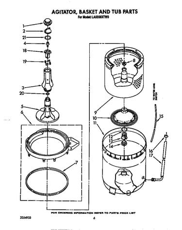 Agitator, basket and tub