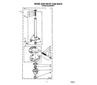 Whirlpool 6LA5400XWW1 brake and drive tube diagram