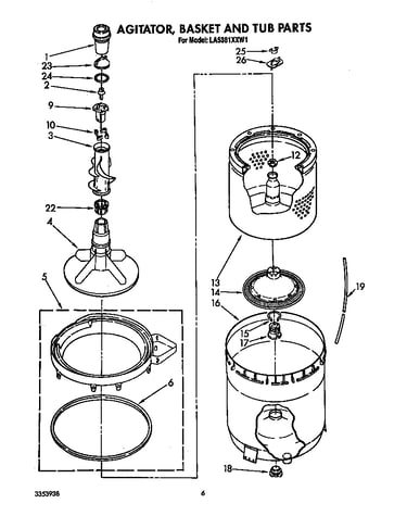 Agitator, basket and tub