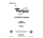 Whirlpool 6LA6300XTW2 front cover diagram