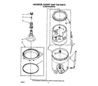 Whirlpool 6LA6300XTW2 agitator, basket and tub diagram