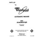 Whirlpool 4LA6300XXW0 front cover diagram