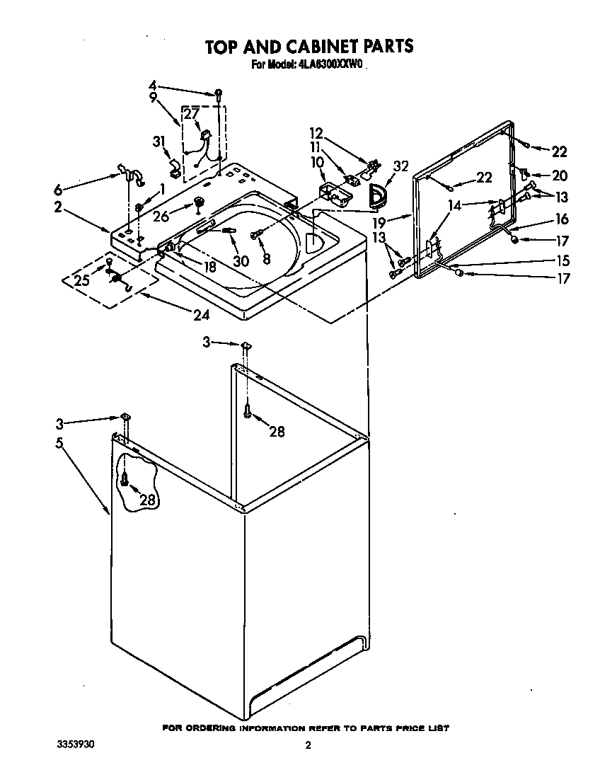 Top and cabinet