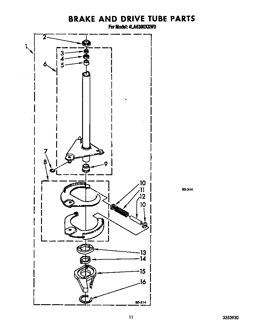 Brake and drive tube