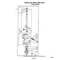 Whirlpool 6LA5800XTW1 brake and drive tube diagram