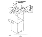 Whirlpool 6LA6300XTW1 top and cabinet diagram