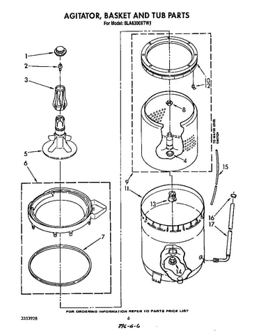 Agitator, basket and tub