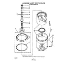 Whirlpool 6LA5800XTW0 agitator, basket and tub diagram